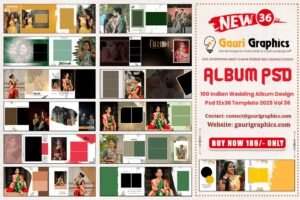 100 Indian Wedding Album Design Psd 12x36 Template 2025 Vol 36