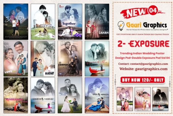 Trending Indian Wedding Poster Design Psd-Double Exposure Psd Vol 04